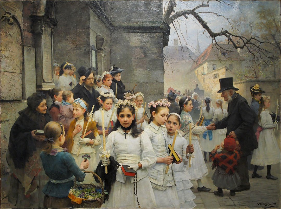 Peinture Après la première communion de Carl Frithjof Smith