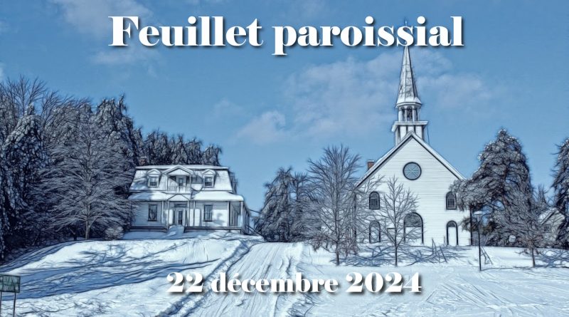 Le presbytère et l'église en hiver.