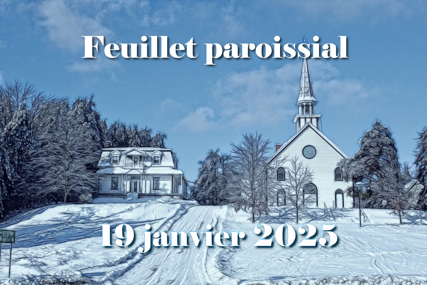 L'église et le presbytère en hiver