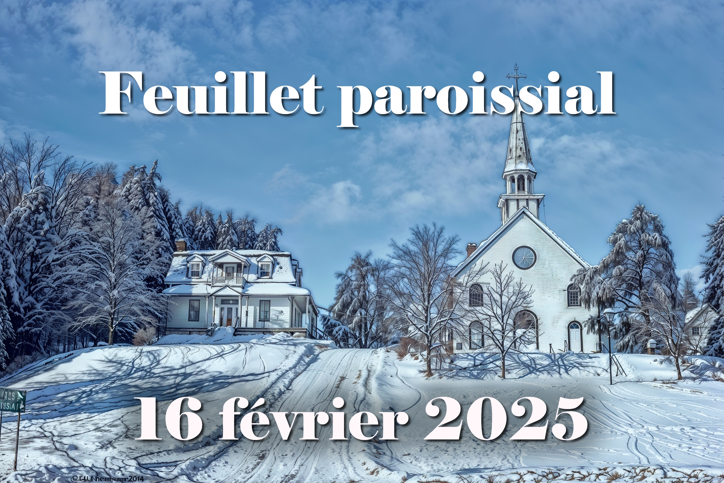 L'église et le presbytère en hiver